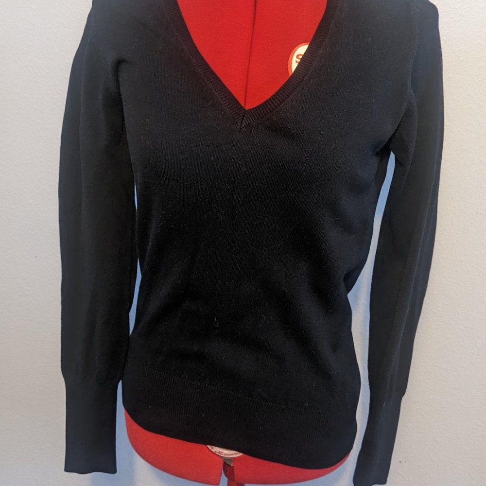 ZARA - Black Vneck Sweater, XL